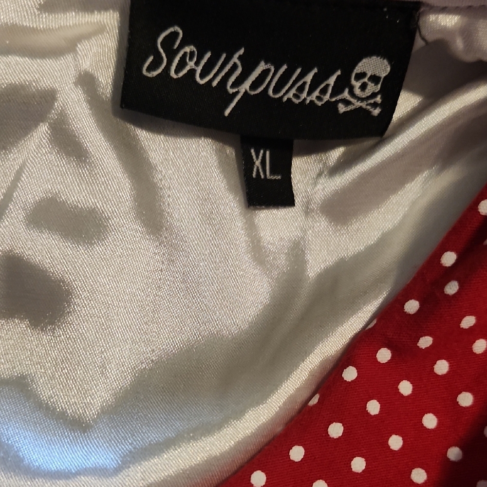 White & Red Heart Skeleton Print Fit-and-Flare Dress - Picture 5 of 9